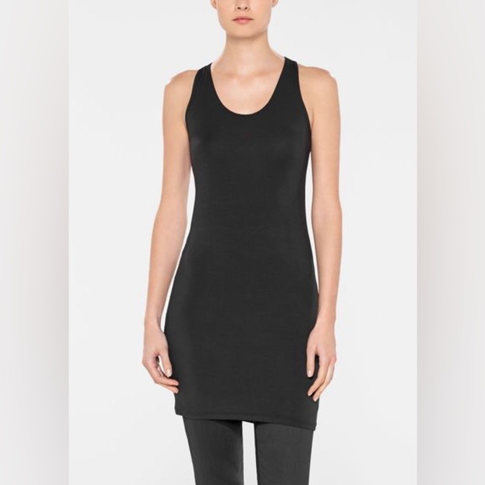 🎀 SARAH PACINI black scoop neck tunic dress tank small